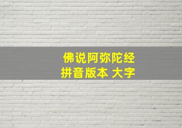 佛说阿弥陀经拼音版本 大字